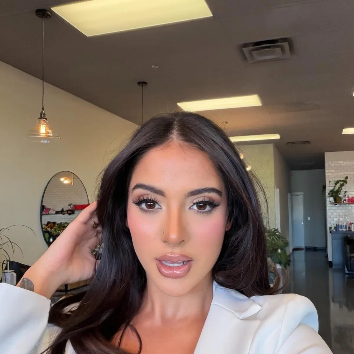 Full glam and a blowout, finished in the salon